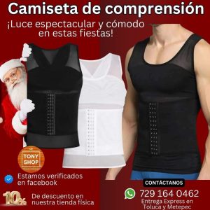 CAMISETA DE COMPRESIÓN CON FAJA PARA CABALLERO