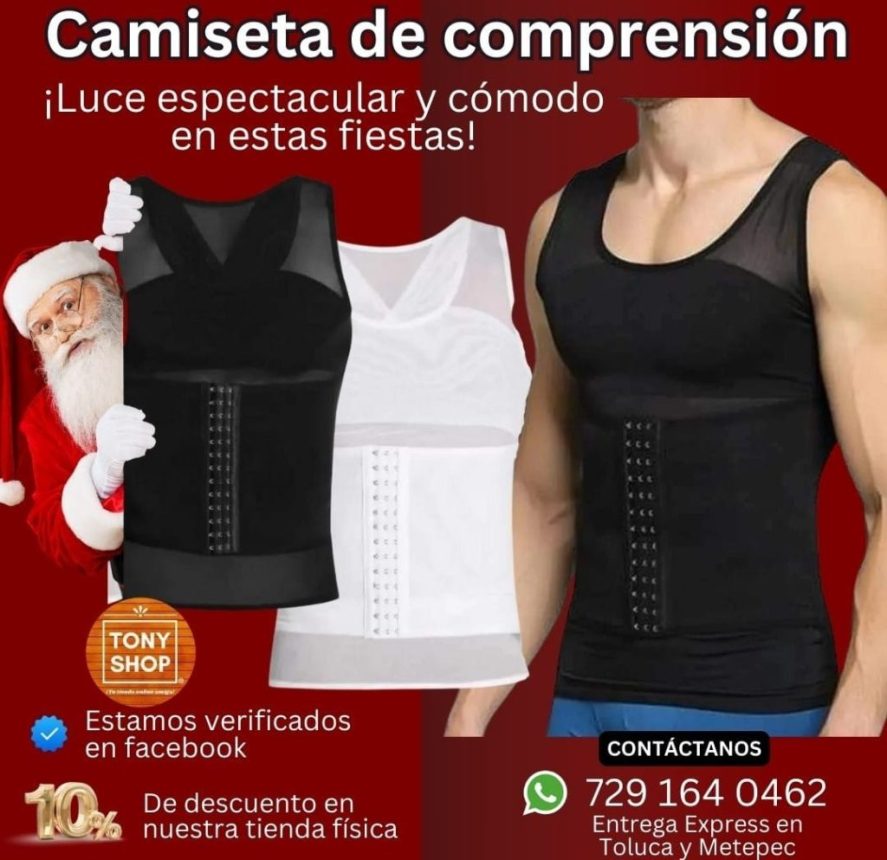 CAMISETA DE COMPRESIÓN CON FAJA PARA CABALLERO